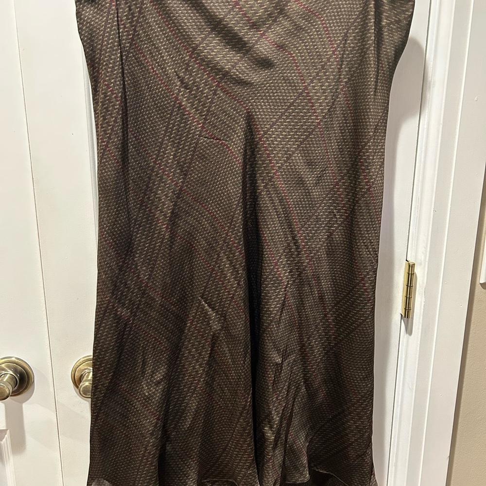 Ralph Lauren Brown Plaid A-Line Skirt